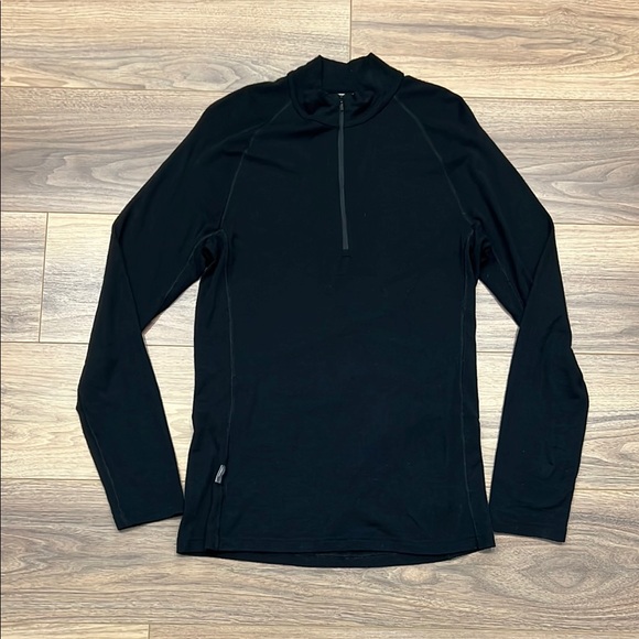 Icebreaker Merino Body Fit Basics 200 Quarter Zip Pullover in Black Size XL - Picture 1 of 8